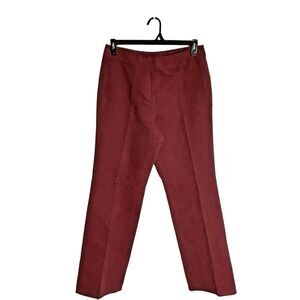 Vintage Susan Bristol Burgundy Faux Suede Straight Leg Pants 12 Preppy Academia